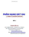 PHÂN HẠNG ĐẤT ĐAI( LAND CLASSIFICATION )BÀI 1