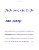 Cách dùng các từ chỉ Ước Lượng!