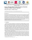 Factors Affecting Online Purchase Intention on Facebook: The Role of Online Customer Experience