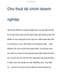 Cho thuê tài chính doanh nghiệp