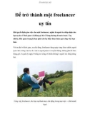 Để trở thành một freelancer uy tín