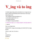 Những cơ bản Tiếng Anh - V_ing và to ing