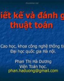 Bài giảng Thiết kế và đánh giá thuật toán