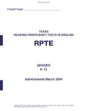 STUDENT NAMETEXAS READING PROFICIENCY TESTS IN ENGLISH