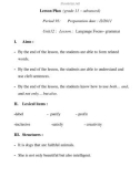 Lesson Plan (grade 11 – advanced) Period : 93