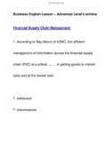 Business English Lesson – Advanced Level's archiveFinancial Supply Chain Management