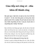 Giao tiếp nơi công sở - chìa khóa để thành công