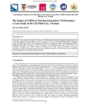 The Impact of CRM on Tourism Enterprises' Performance: A Case Study in Ho Chi Minh City, Vietnam