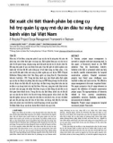 Đề xuất chi tiết thành phần bộ công cụ hỗ trợ quản lý quy mô dự án đầu tư xây dựng bệnh viện tại Việt Nam