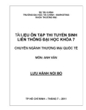 LIÊN THÔNG ĐẠI HỌC KHÓA 7 CHUYÊN NGÀNH THƯƠNG MẠI QUỐC TẾ MÔN: ANH VĂN