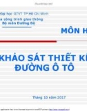 Bài giảng Khảo sát thiết kế đường ô tô - Chương 2: Điều tra giao thông phục vụ lập dự án thiết kế đường ô tô