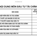 NỘI DUNG MÔN ĐẦU TƯ TÀI CHÍNH