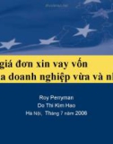 Đánh giá đơn xin vay vốn của doanh nghiệp vừa và nhỏ