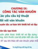 Bài giảng Thi công cơ bản - Chương IX: Công tác ván khuôn