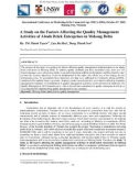 A Study on the Factors Affecting the Quality Management Activities of Abode Brick Enterprises in Mekong Delta