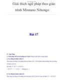 Giải thích ngữ pháp theo giáo trình Minnano NihongoBài 17II - Ngữ Pháp 1- Cách chia