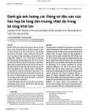 Đánh giá ảnh hưởng các thông số đầu vào của hỗn hợp bê tông đến trường nhiệt độ trong bê tông khối lớn