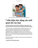 7 dấu hiệu báo động cho mối quan hệ của bạn