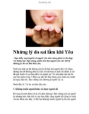 Những lý do sai lầm khi Yêu