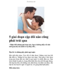 5 giai đoạn cặp đôi nào cũng phải trải qua