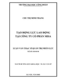 Luận văn Thạc sĩ Quản trị nhân lực: Tạo động lực lao động tại Công ty Cổ phần Misa