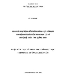 Luận văn Thạc sĩ Quản lý giáo dục: Quản lý hoạt động bồi dưỡng năng lực sư phạm cho đội ngũ giáo viên trung học cơ sở huyện Lệ Thủy, tỉnh Quảng Bình