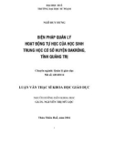 Luận văn Thạc sĩ Quản lý giáo dục: Biện pháp quản lý hoạt động tự học của học sinh trung học cơ sở huyện Đakrông, tỉnh Quảng Trị