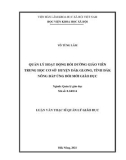 Luận văn Thạc sĩ Quản lý giáo dục: Quản lý hoạt động bồi dưỡng giáo viên trung học cơ sở huyện Đắk Glong, tỉnh Đắk Nông đáp ứng đổi mới giáo dục