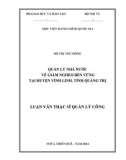 Luận văn Thạc sĩ Quản lý công: Quản lý nhà nước về Giảm nghèo bền vững tại huyện Vĩnh Linh, tỉnh Quảng Trị