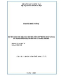 Tóm tắt Luận án Tiến sĩ Kỹ thuật ô tô: Nghiên cứu chế độ cháy do nén hỗn hợp đồng nhất (HCCI) sử dụng nhiên liệu n-heptan/ethanol/diesel