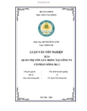 Luận văn tốt nghiệp ngành Tài chính doanh nghiệp: Quản trị vốn lưu động tại CTCP Sông Đà 2