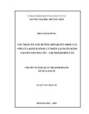 Luận văn Thạc sĩ Quản trị kinh doanh: Các nhân tố ảnh hưởng đến quyết định vay vốn của khách hàng cá nhân tại Ngân hàng Sài Gòn Thương Tín – Chi nhánh Bến Cát