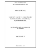 Luận văn Thạc sĩ Quản trị kinh doanh: Nghiên cứu các yếu tố ảnh hưởng đến thanh toán không dùng tiền mặt tại tỉnh Bình Dương