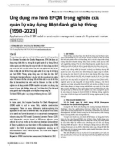 Ứng dụng mô hình EFQM trong nghiên cứu quản lý xây dựng: Một đánh giá hệ thống (1998-2023)