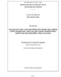 Luận văn Thạc sĩ Quản lý kinh tế: Giải quyết việc làm cho nông dân trong quá trình công nghiệp hóa, hiện đại hóa nông nghiệp, nông thôn ở huyện Tịnh Biên, tỉnh An Giang