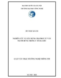 Luận văn Thạc sĩ Công nghệ thông tin: Nghiên cứu và xây dựng chatbot tư vấn người dùng trong y tế da liễu