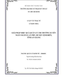 Luận văn Thạc sĩ Quản lý kinh tế: Giải pháp hiệu quả quản lý chi thường xuyên ngân sách xã An Phú, huyện Tịnh Biên, tỉnh An Giang