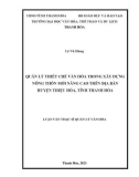 Luận văn Thạc sĩ Quản lý văn hóa: Quản lý thiết chế văn hóa trong xây dựng nông thôn mới nâng cao trên địa bàn huyện Thiệu Hóa, tỉnh Thanh Hóa