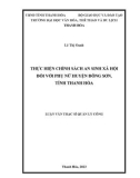 Luận văn Thạc sĩ Quản lý công: Thực hiện chính sách an sinh xã hội đối với phụ nữ huyện Đông Sơn, tỉnh Thanh Hoá