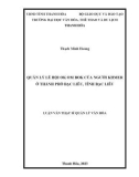 Luận văn Thạc sĩ Quản lý văn hóa: Quản lý lễ hội Ok om bok của người Khmer ở thành phố Bạc Liêu, tỉnh Bạc Liêu