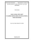 Luận văn Thạc sĩ Quản lý công: Chất lượng viên chức của bệnh viện Đa khoa huyện Hà Trung, tỉnh Thanh Hóa