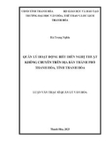 Luận văn Thạc sĩ Quản lý văn hóa: Quản lý hoạt động biểu diễn nghệ thuật không chuyên trên địa bàn thành phố Thanh Hóa, tỉnh Thanh Hóa