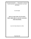 Luận văn Thạc sĩ Quản lý công: Quản lý nhà nước về xây dựng nông thôn mới của huyện Cẩm Thủy, tỉnh Thanh Hóa