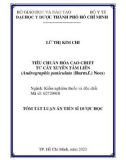 Tóm tắt Luận án Tiến sĩ Dược học: Tiêu chuẩn hóa cao chiết từ cây Xuyên tâm liên (Andrographis paniculata (Burm.F.) Nees)