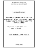 Tóm tắt Luận án Tiến sĩ Quản trị kinh doanh: Nghiên cứu lòng trung thành đối với tổ chức của đội ngũ y bác sỹ tại cơ sở y tế tư nhân khu vực Đông Nam Bộ