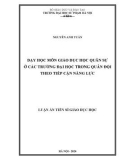 Luận án Tiến sĩ Giáo dục học: Dạy học môn Giáo dục học quân sự ở các trường đại học trong quân đội theo tiếp cận năng lực