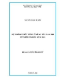 Luận án Tiến sĩ Lịch sử: Hệ thống thuỷ nông ở vùng Tây Nam Bộ từ năm 1954 đến năm 2015