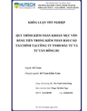 Khóa luận tốt nghiệp: Quy trình kiểm toán khoản mục vốn bằng tiền trong kiểm toán báo cáo tài chính tại Công ty TNHH Đầu tư và tư vấn Đông Du
