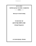 Tài liệu học tập Quản trị chiến lược: Phần 1 - TS. Cảnh Chí Hoàng