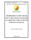 Luận văn Thạc sĩ Y học: Mô hình bệnh tật điều trị nội trú và thực trạng nguồn nhân lực tại bệnh viện Y học cổ truyền tỉnh Lào Cai năm 2021